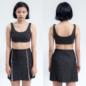 Danielle Guizio Pinstripe Sport Crop Top